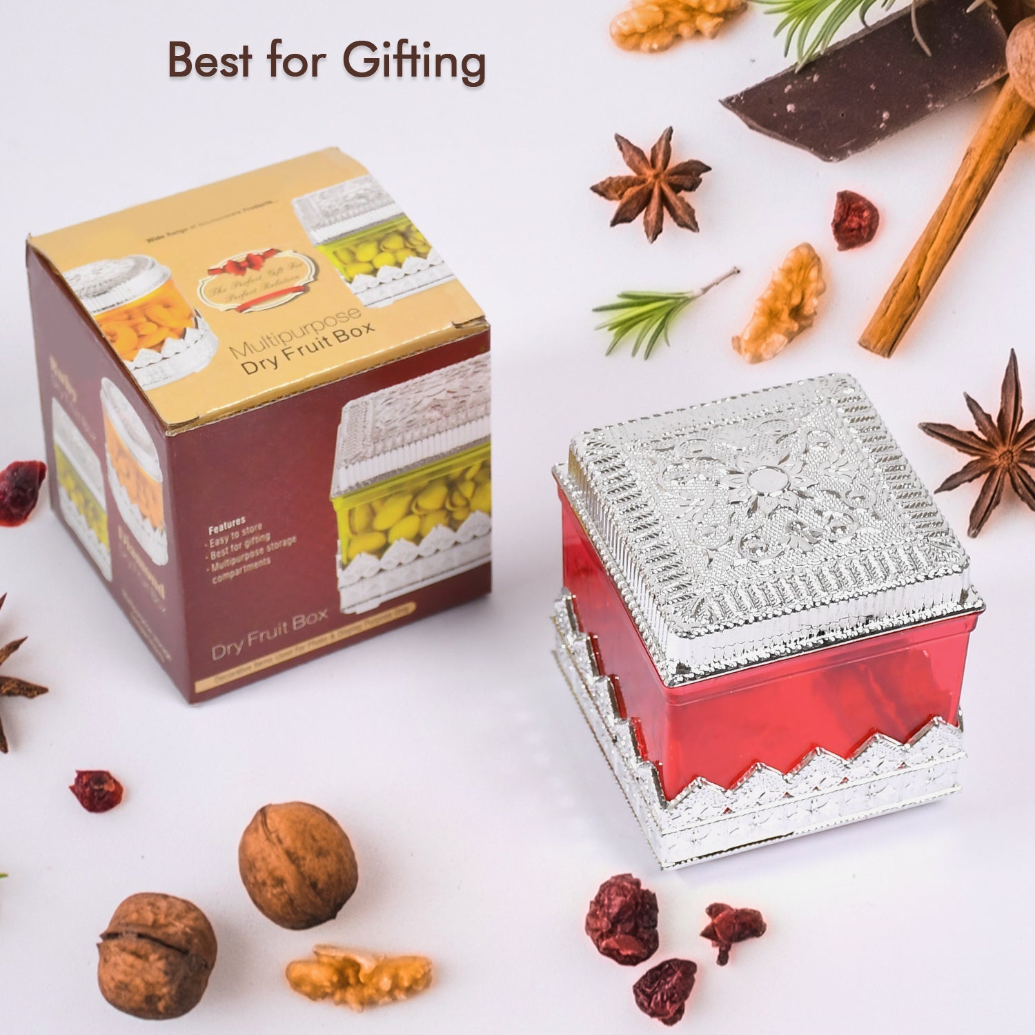 7129 RUBY DRYFRUIT STORAGE CONTAINER ATTRACTIVE DESIGN BOX FOR HOME , GIFTING & KITCHEN USE 7129 RUBY DRYFRUIT STORAGE CONTAINER ATTRACTIVE DESIGN BOX FOR HOME , GIFTING & KITCHEN USE